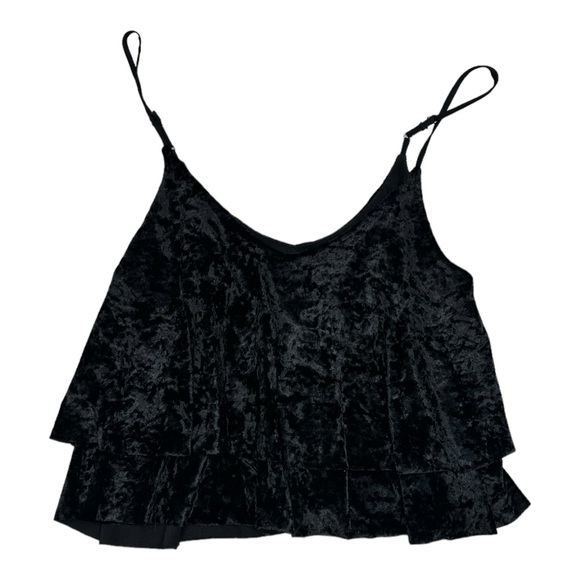 Madison & Berkeley Tops - Madison & Berkeley Black Velvet Velour Tiered Tank - Womens Size XL